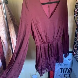 burgundy romper